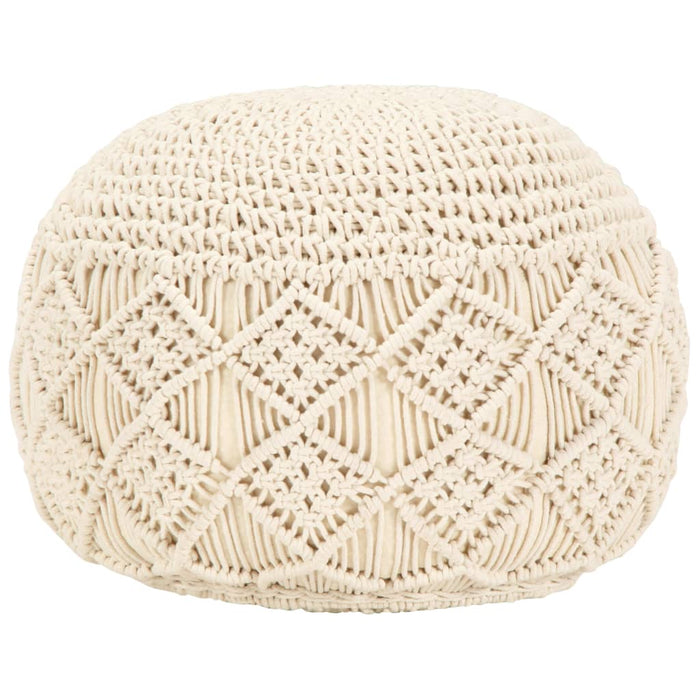 Macrame Handmade Pouffe 45X30 Cm Cotton Xanbkb