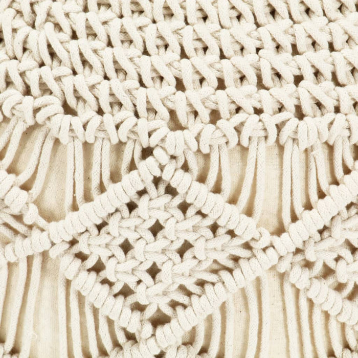 Macrame Handmade Pouffe 45X30 Cm Cotton Xanbkb