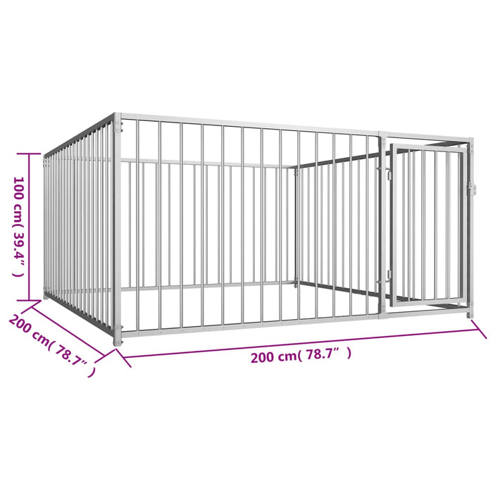 Outdoor Dog Kennel 200X200X100 Cm Oaaank