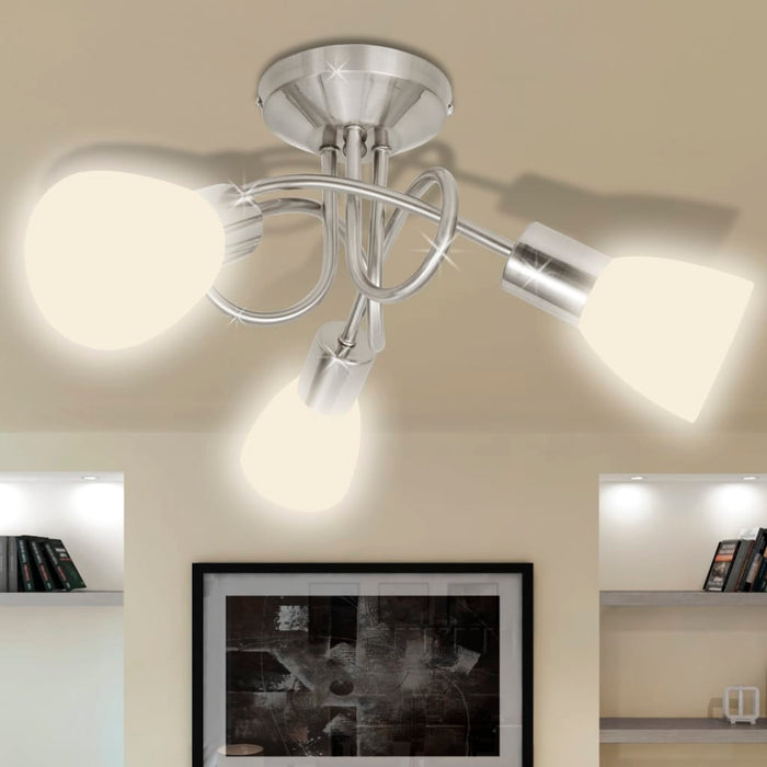 Ceiling Lamp With Glass Shades For 3 E14 Bulbs Xabknt