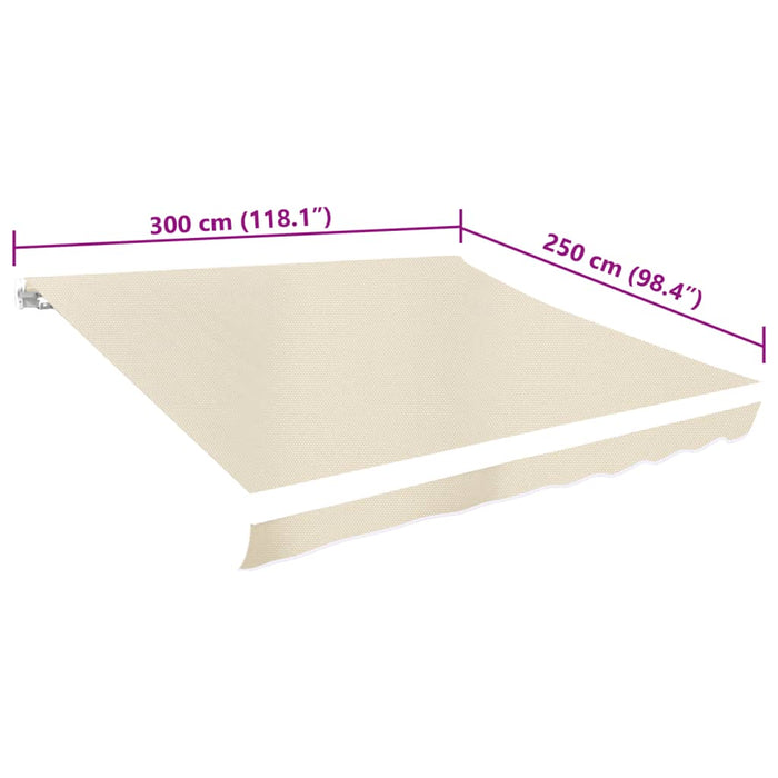 Awning Top Sunshade Canvas Cream 3X2.5M Oaobot
