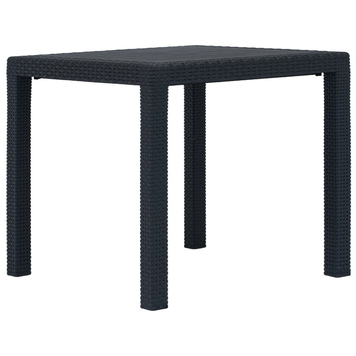 Garden Table Anthracite 79X79X72 Cm Plastic Rattan Look Aplbx
