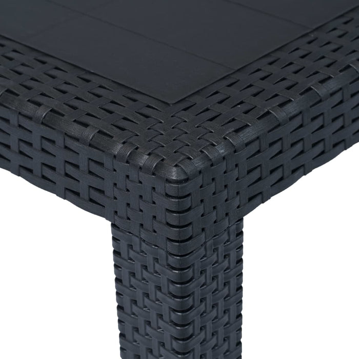 Garden Table Anthracite 79X79X72 Cm Plastic Rattan Look Aplbx