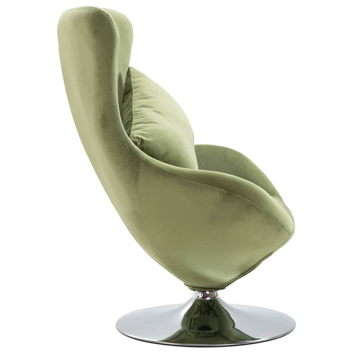 Swivel Egg Chair With Cushion Light Green Velvet Xanpnp