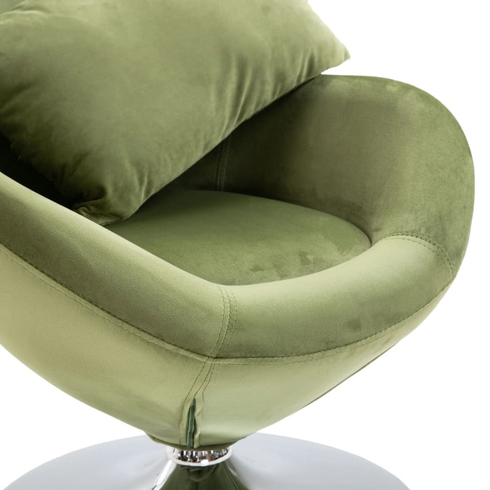 Swivel Egg Chair With Cushion Light Green Velvet Xanpnp