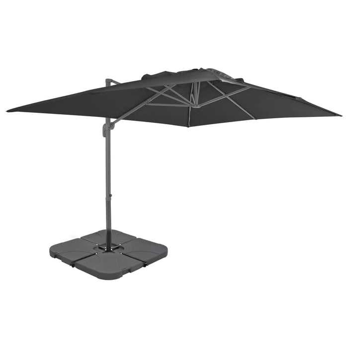 Garden Parasol With Portable Base Anthracite Xiltai