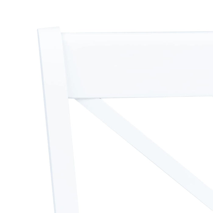 5 Piece Dining Set Solid Rubber Wood White Xilnlk