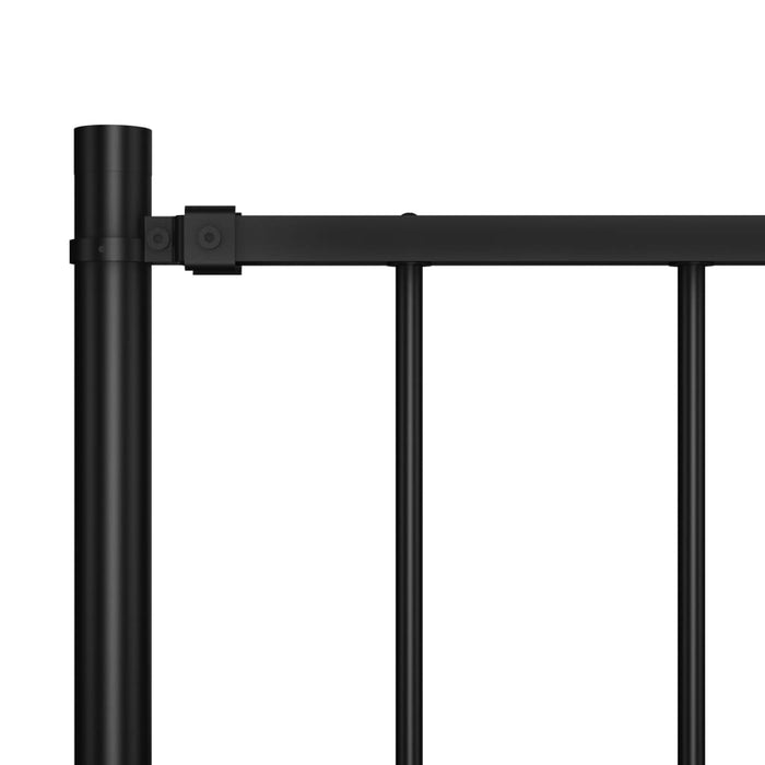 Fence Panel With Posts Powder-Coated Steel 1.81X1.25 M Black Oapxoo