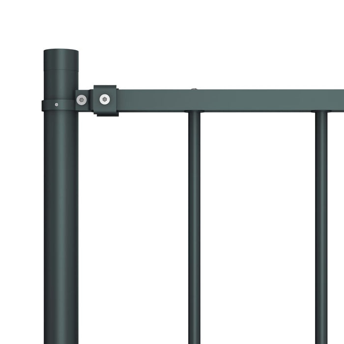 Fence Panel With Posts Powder-Coated Steel 1.81X1.25 M Anthracite Oapxoa