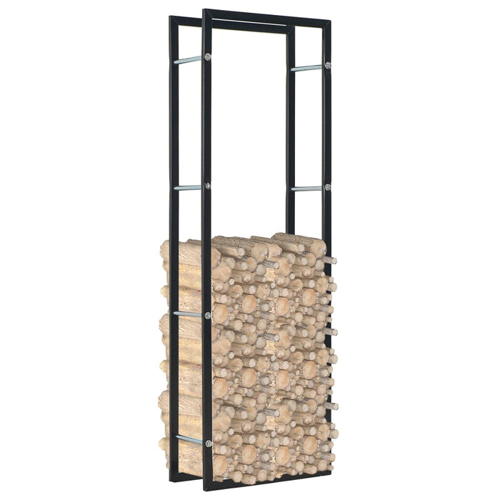 Firewood Rack Black 50X20X150 Cm Steel Xnalkk