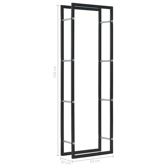 Firewood Rack Black 50X20X150 Cm Steel Xnalkk