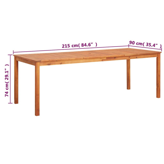 Garden Table 215X90X74 Cm Solid Acacia Wood Apklt