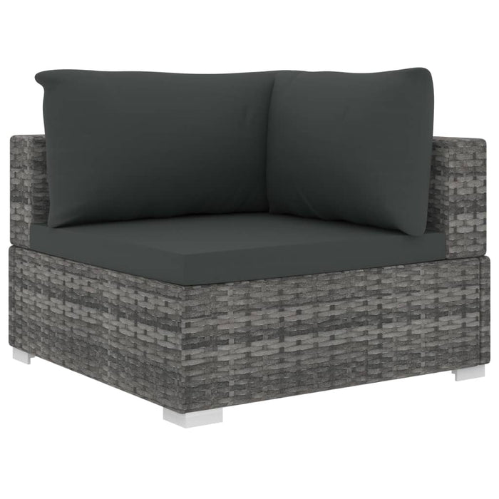 5 Piece Garden Lounge Set With Cushions Poly Rattan Grey Alint
