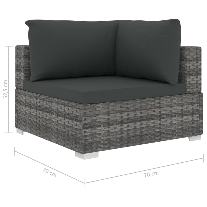 5 Piece Garden Lounge Set With Cushions Poly Rattan Grey Alint
