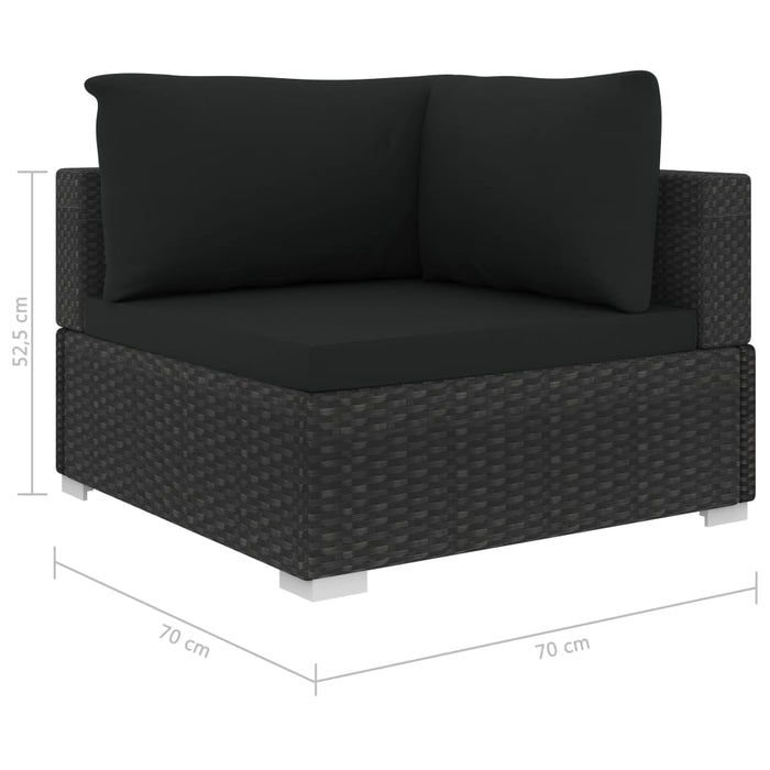 5 Piece Garden Lounge Set With Cushions Poly Rattan Black Alina