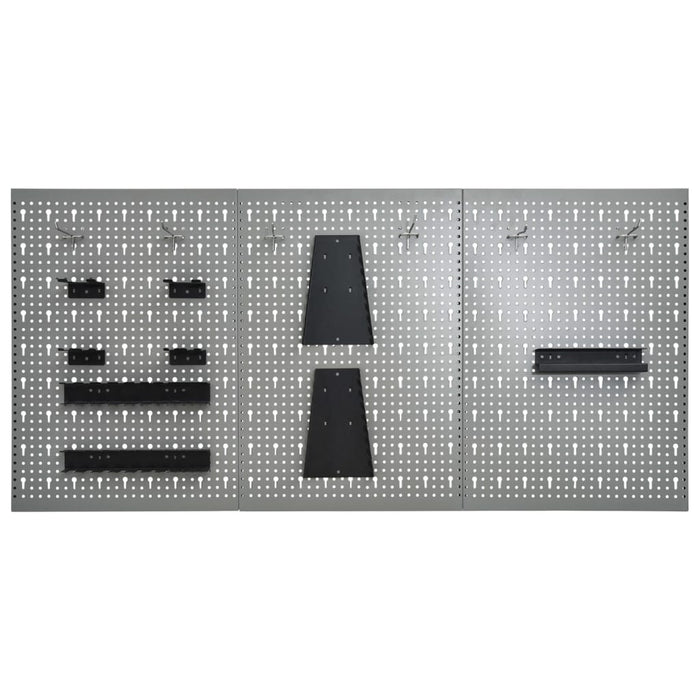 Wall-Mounted Peg Boards 3 Pcs 40X58 Cm Steel Oaptpo