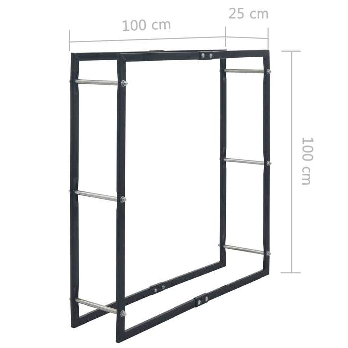 Firewood Rack Black 100X25X100 Cm Steel Xnlxnn