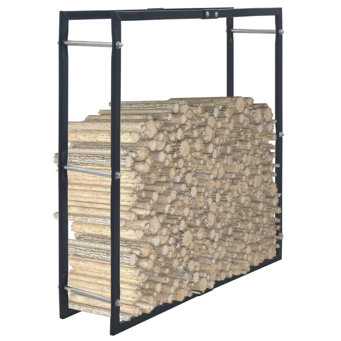 Firewood Rack Black 100X25X100 Cm Steel Xnlxnn