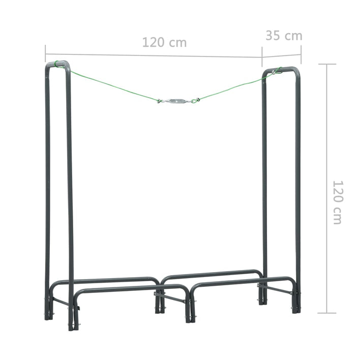 Firewood Rack Anthracite 120X35X120 Cm Steel Xnlxkb