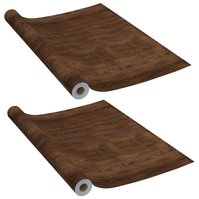Self-Adhesive Door Films 2 Pcs Dark Oak 210X90 Cm Pvc Oaloox