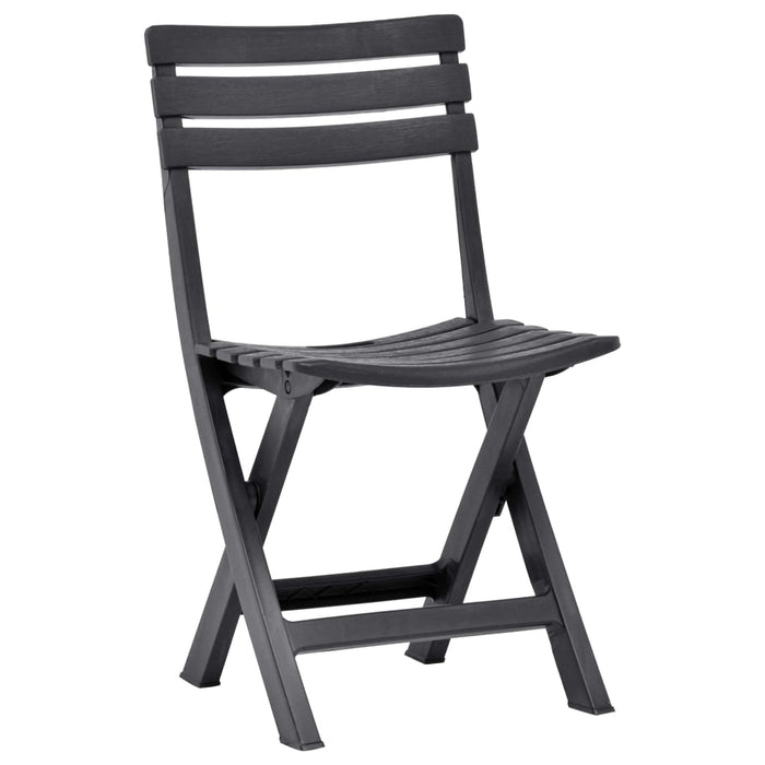 Folding Garden Chairs 2 Pcs Plastic Anthracite Anini
