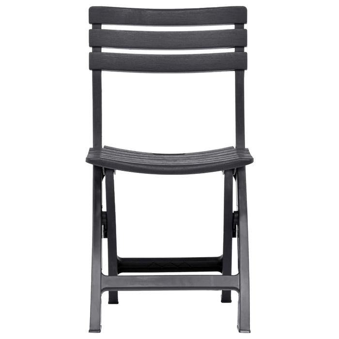 Folding Garden Chairs 2 Pcs Plastic Anthracite Anini
