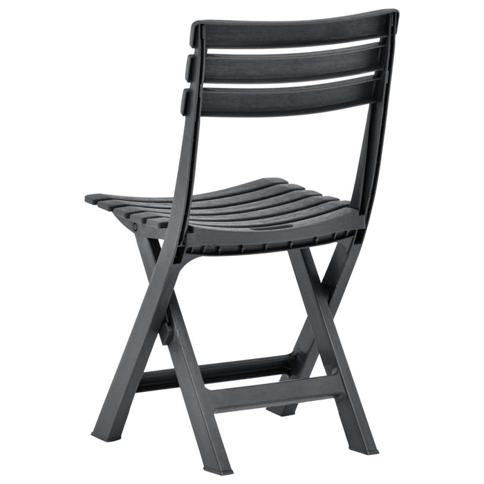 Folding Garden Chairs 2 Pcs Plastic Anthracite Anini