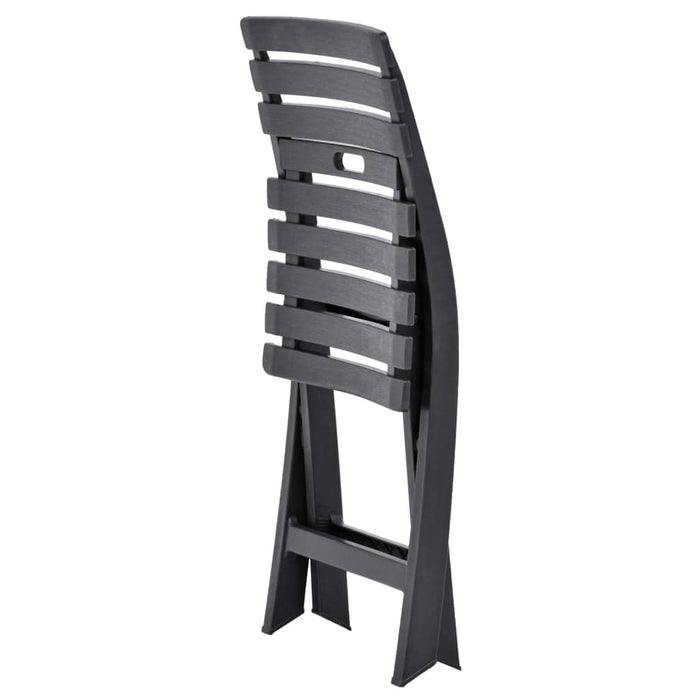 Folding Garden Chairs 2 Pcs Plastic Anthracite Anini