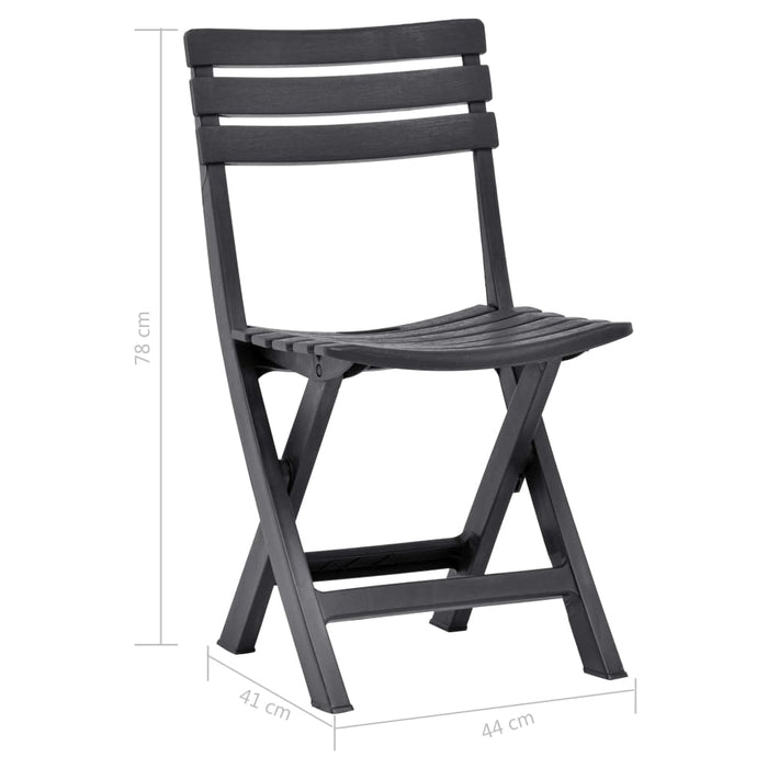 Folding Garden Chairs 2 Pcs Plastic Anthracite Anini