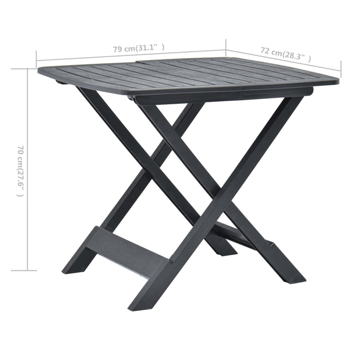 Folding Garden Table Anthracite 79X72X70 Cm Plastic Anikx