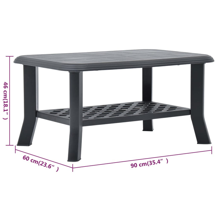 Coffee Table Anthracite 90X60X46 Cm Plastic Anikp