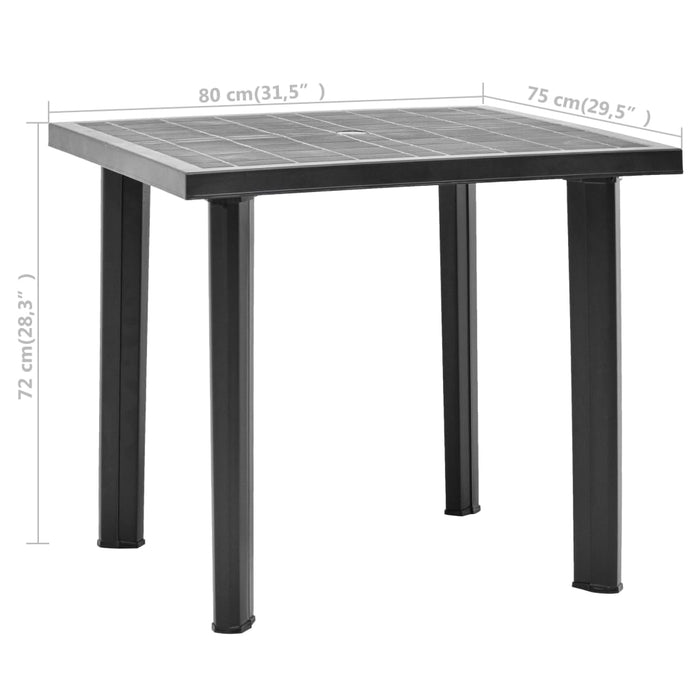 Garden Table Anthracite 80X75X72 Cm Plastic Annba