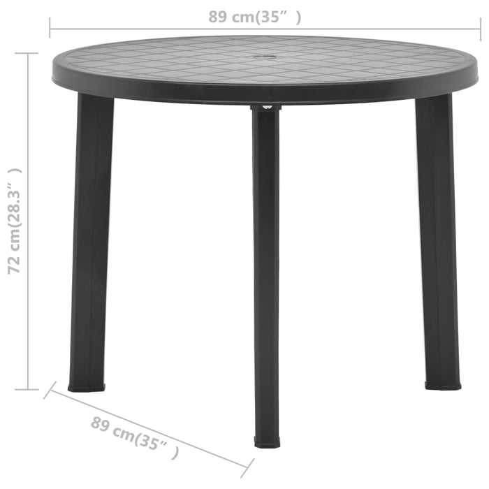 Garden Table Anthracite 89 Cm Plastic Annbi