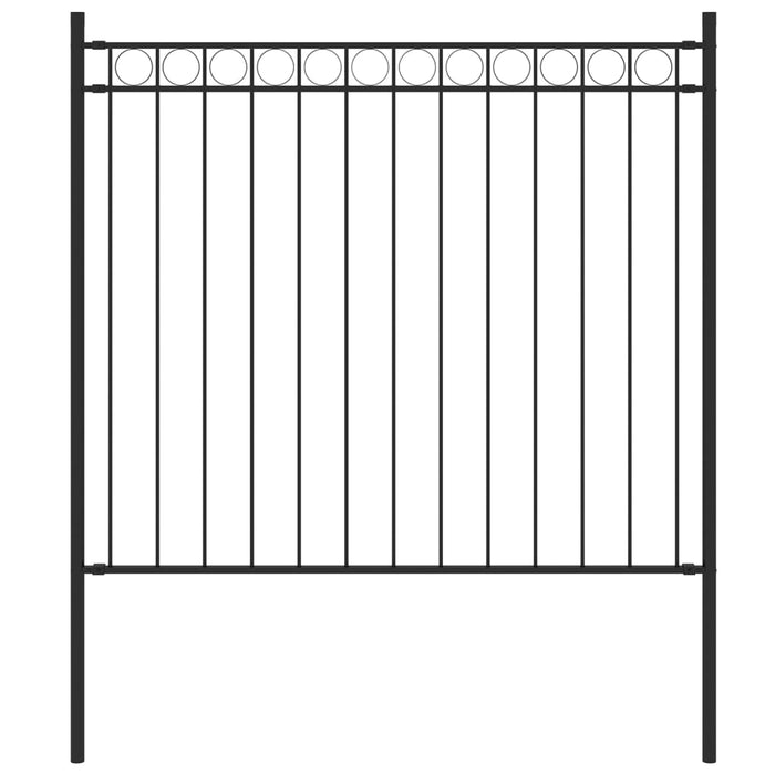 Garden Fence Steel 1.81X0.8 M Black Oaltox