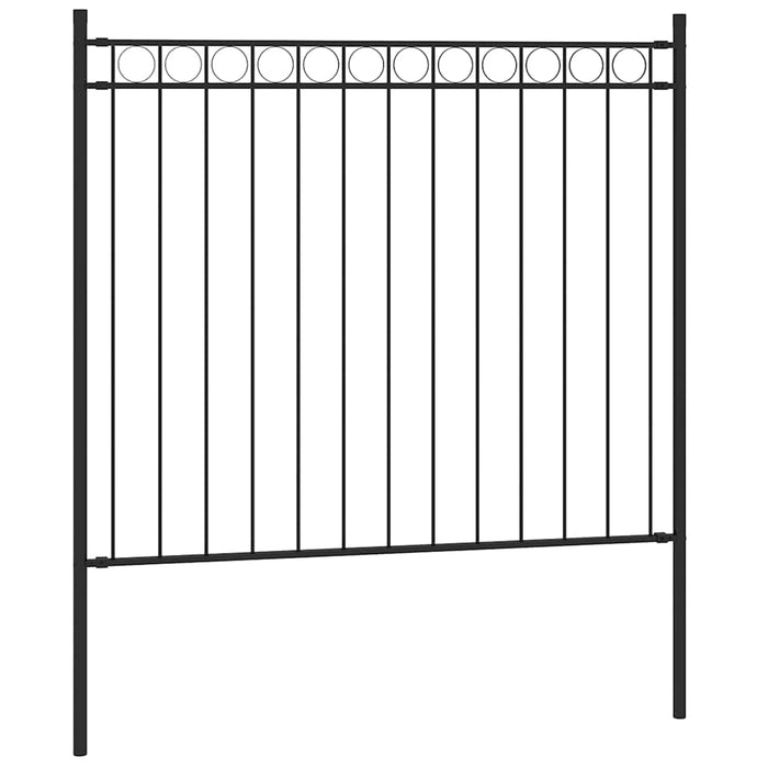 Garden Fence Steel 1.81X0.8 M Black Oaltox