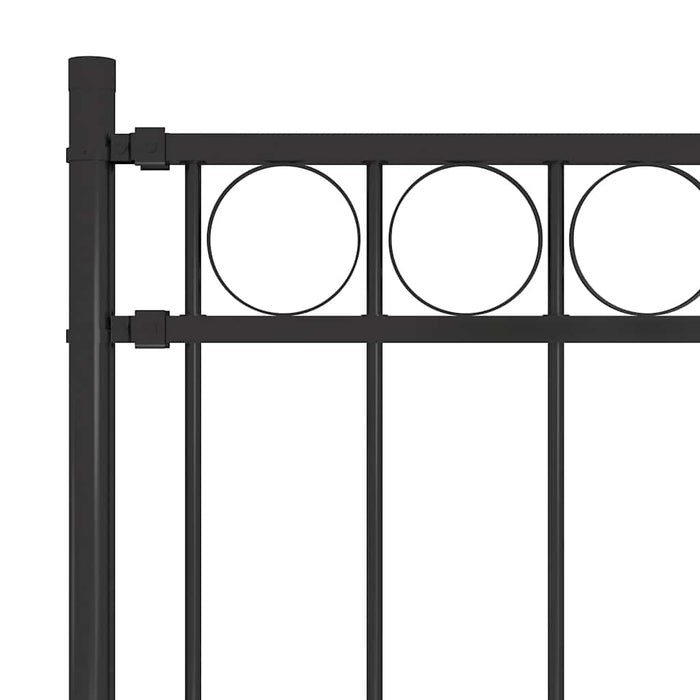 Garden Fence Steel 1.81X0.8 M Black Oaltox