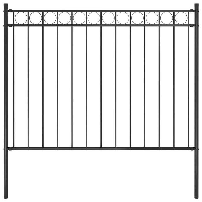 Garden Fence Steel 1.81X1.2 M Black Oaltoa