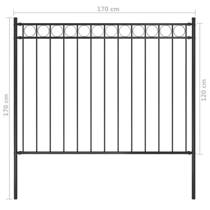 Garden Fence Steel 1.81X1.2 M Black Oaltoa