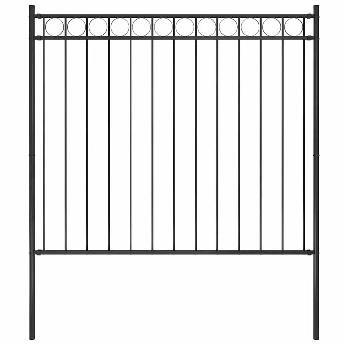 Garden Fence Steel 1.81X1.5 M Black Oaltop