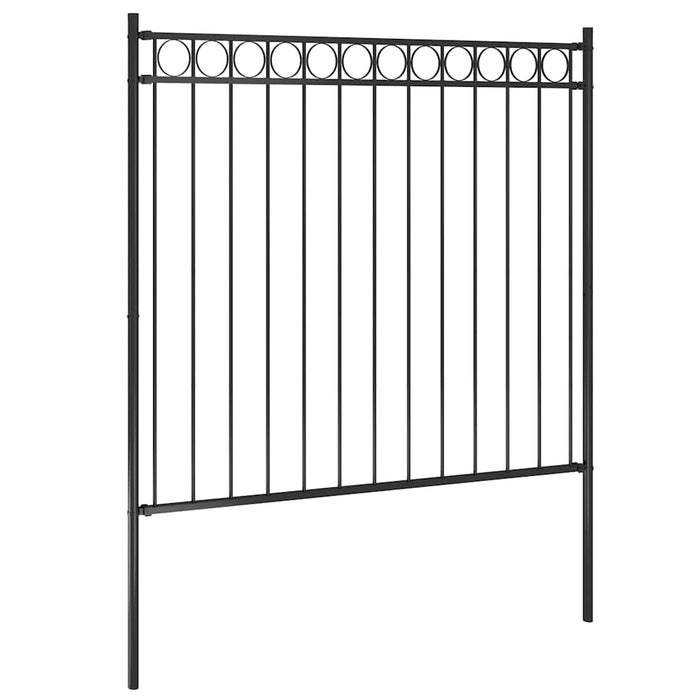 Garden Fence Steel 1.81X1.5 M Black Oaltop