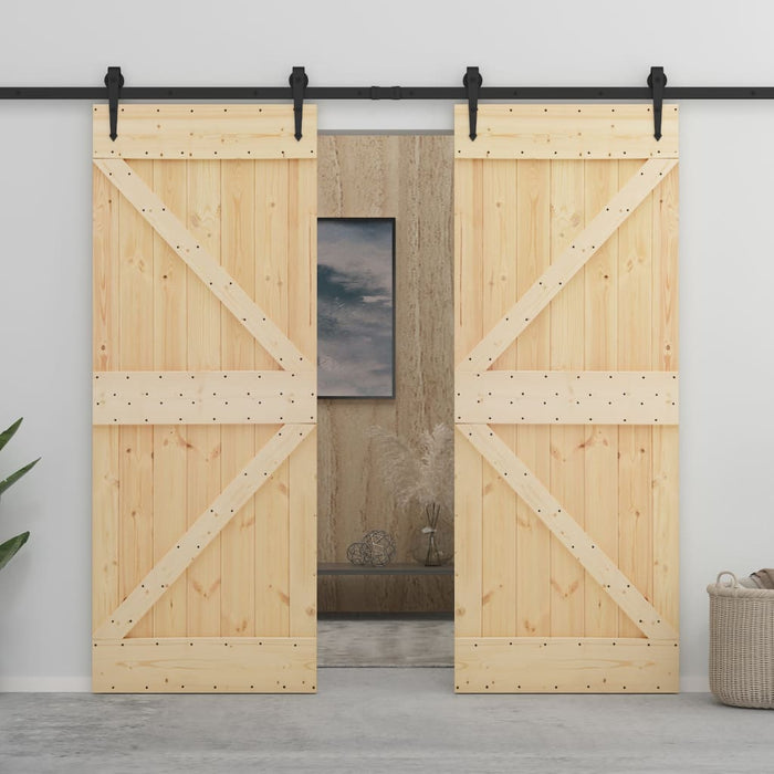 Door 80X210 Cm Solid Pine Wood Xnkobi