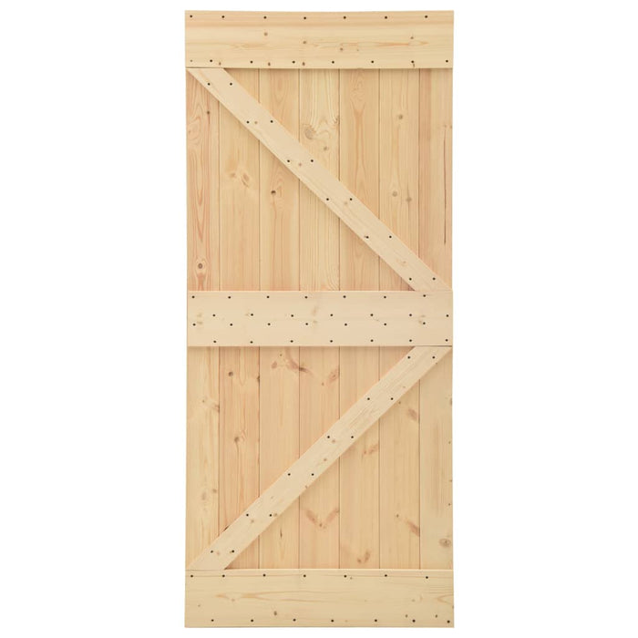 Door 90X210 Cm Solid Pine Wood Xnkobn