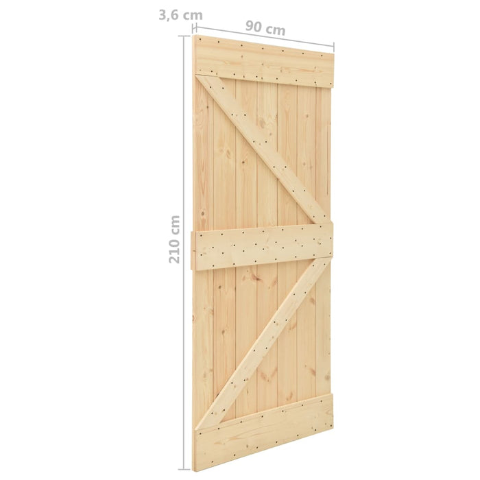 Door 90X210 Cm Solid Pine Wood Xnkobn