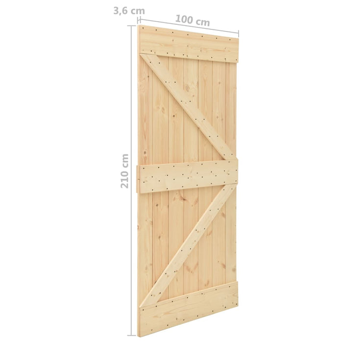 Door 100X210 Cm Solid Pine Wood Xnkobk