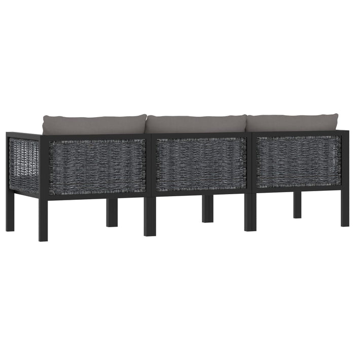 3-Seater Sofa With Cushions Anthracite Poly Rattan Akabb