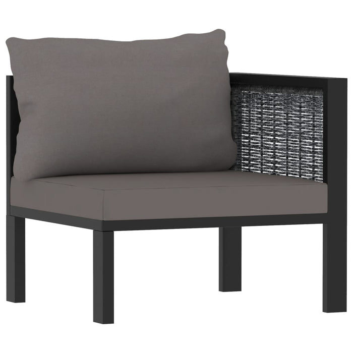 3-Seater Sofa With Cushions Anthracite Poly Rattan Akabb