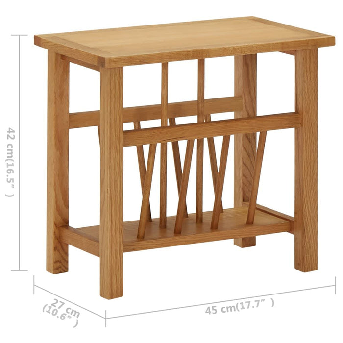 Magazine Table 45X27X42 Cm Solid Oak Wood Xnkona