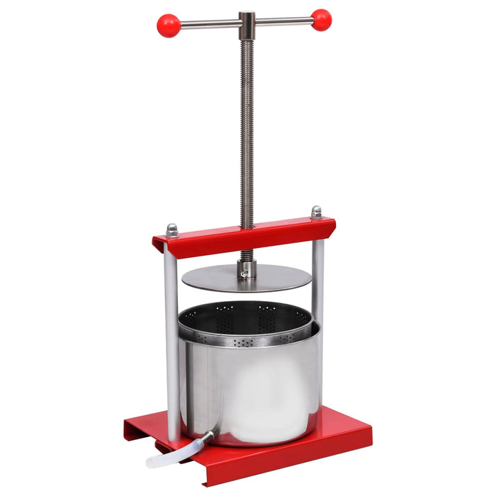 Fruit And Wine Press Stainless Steel 6 L Oalnki