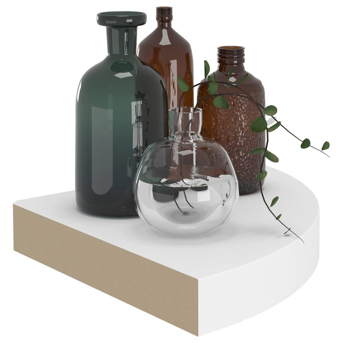 Floating Corner Shelf White 25X25X3.8 Cm Mdf Txtnkp