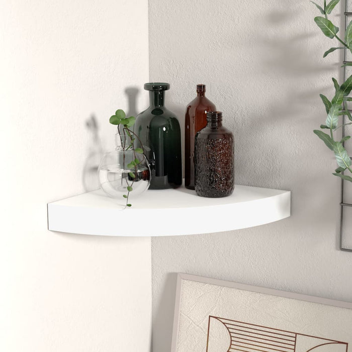 Floating Corner Shelf White 25X25X3.8 Cm Mdf Txtnkp